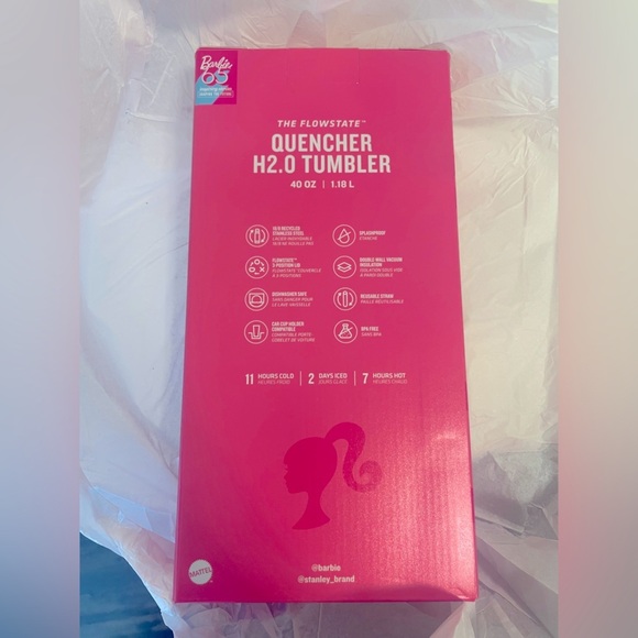 Stanley Barbie Pink Flowstate Quencher Tumbler 40oz - Picture 3 of 4